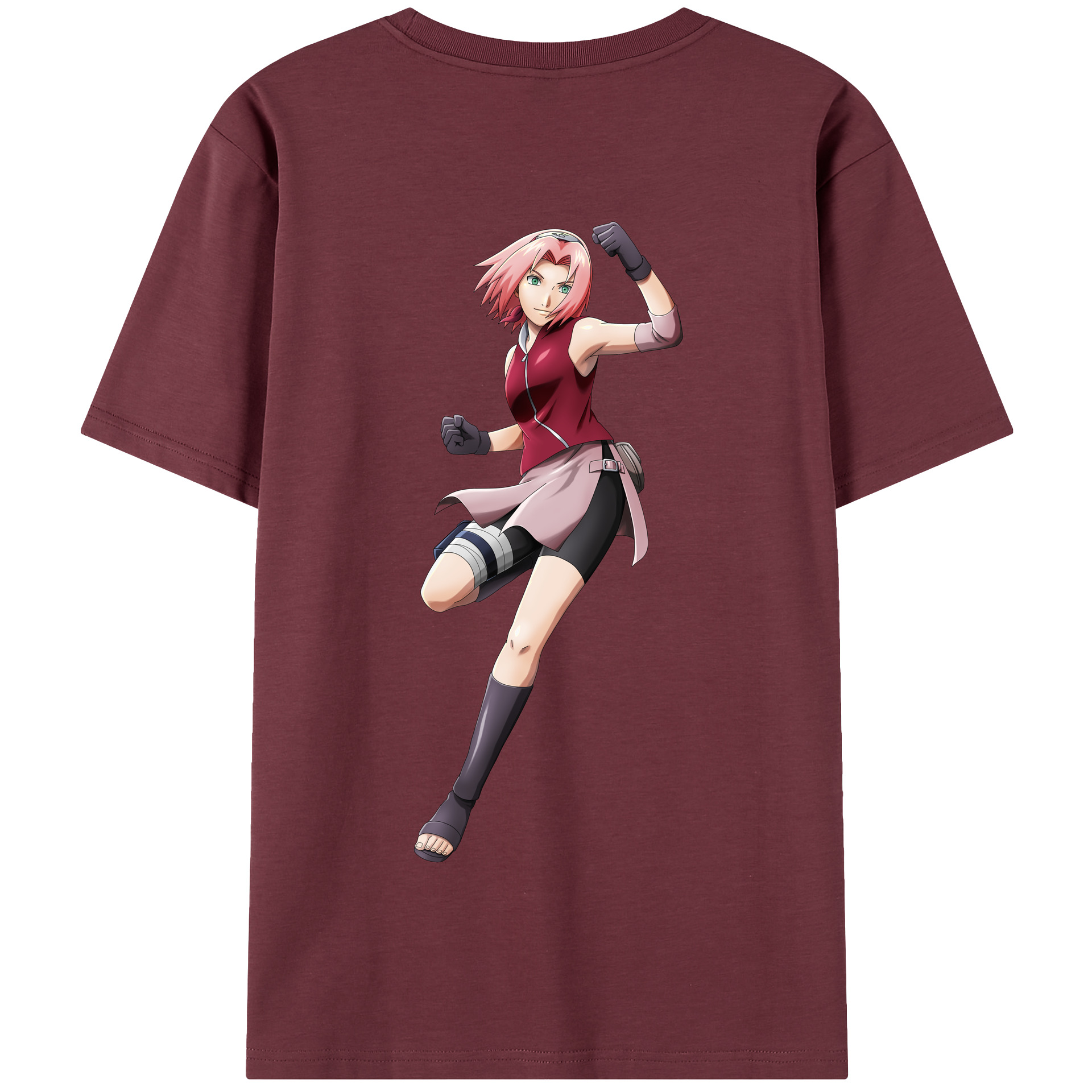 （画像用） NARUTO -ナルト- 春野サクラ Haruno Sakura 綿100％半袖Tシャツ（背面プリント）